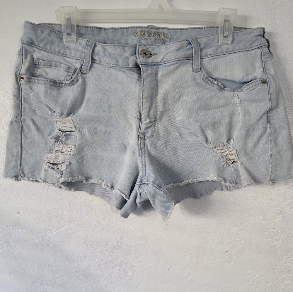 Arizona Jean Company Blue Distressed Jean Shorts